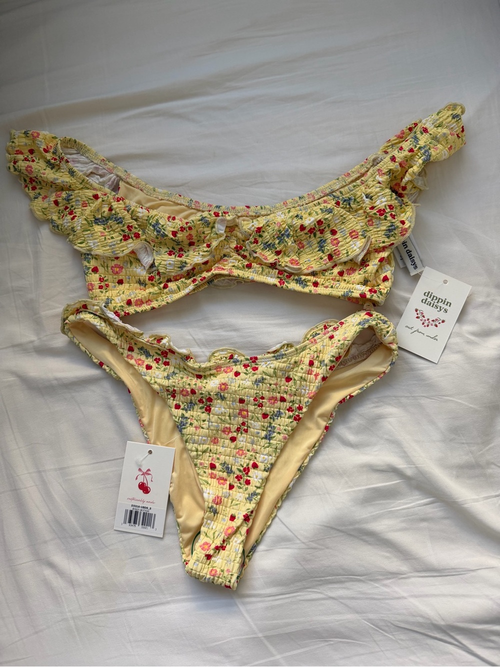 Floral yellow bikini set